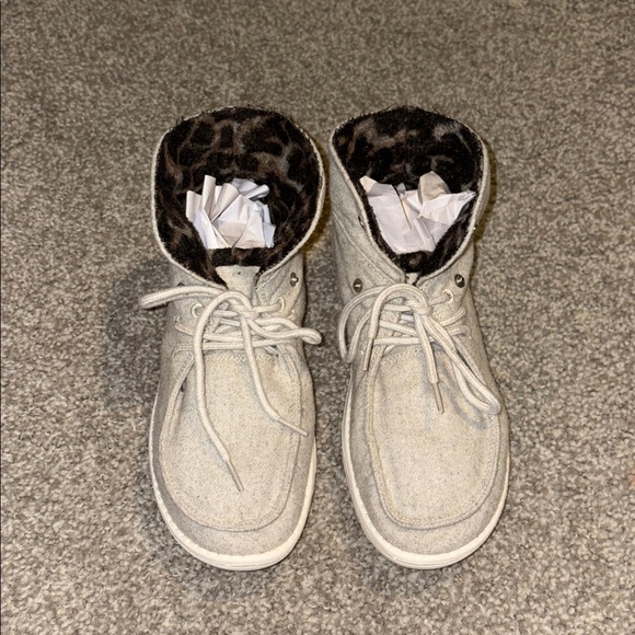 Hey Dude Ankle boots with cheetah print inner lining grey base color - Picture 2 of 7